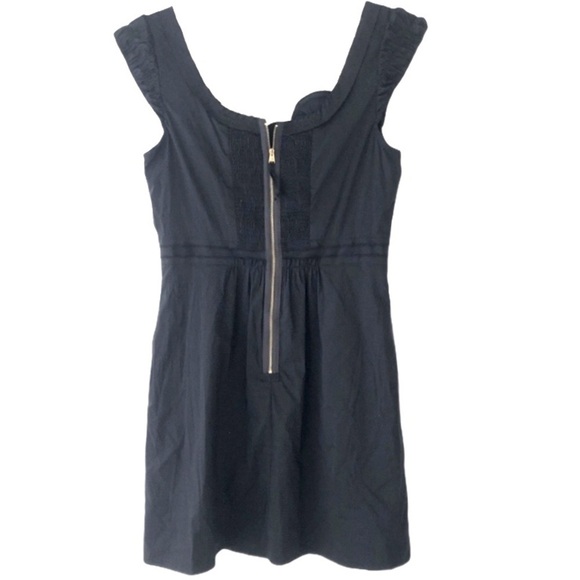 BCBGMAXAZRIA black cotton smocked sundress small - Picture 4 of 11